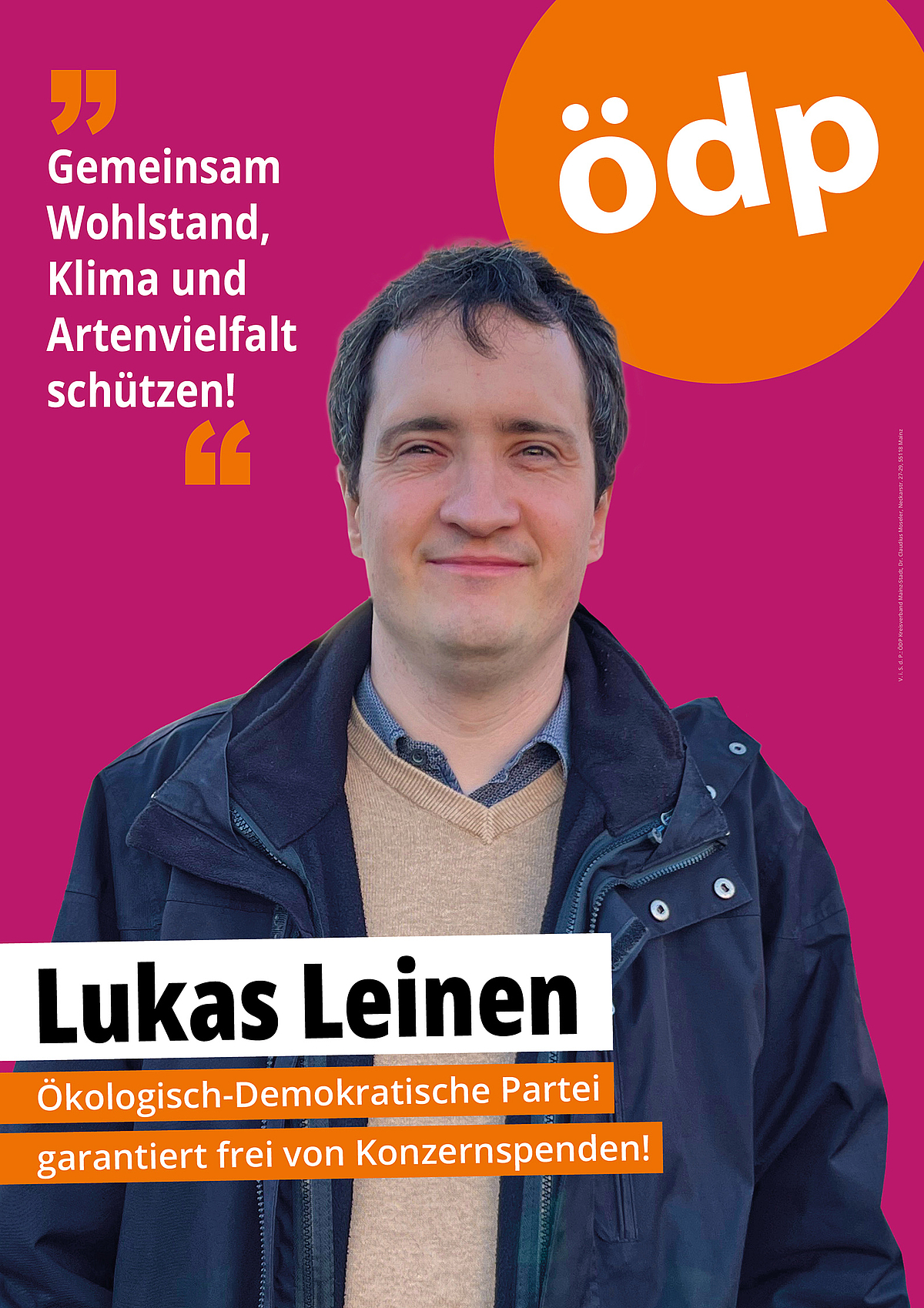 Wahlplakat Lukas Leinen